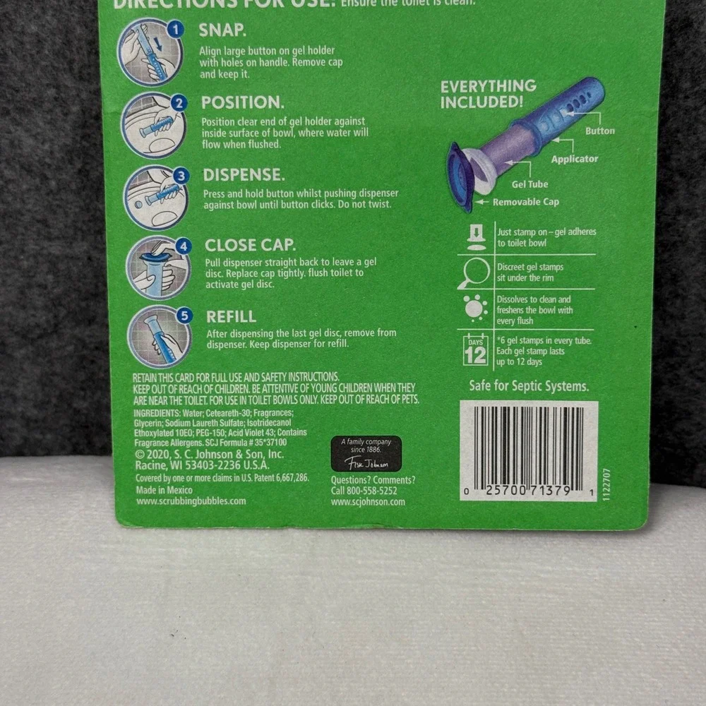 Scrubbing Bubbles Fresh Gel Toilet Cleaning‎ Stamp Starter Pack Lavender